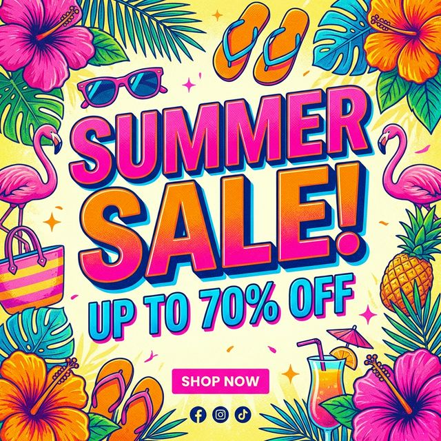 Summer Sale Campaign Social Media Post Design